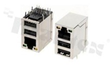 Socket RJ45; 8-contacts; THT; side entry; shielded; size 8; 6u" Au