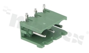 Pluggable terminal block; pitch 5.00mm; 3-ways; male; R/A pin header; opened type; UL 300V/16A; TUV:320V/20A