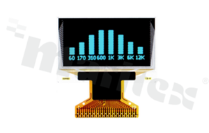 Wyświetlacz LGM OLED; LCD graficzny; 1.3"; 128x64 piksele; kolor świecenia niebieski; obszar aktywny 29.42x14.7mm; FPC do złącza ZIF; 30 pinów