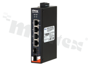 Industrial 5-port slim type unmanaged Gigabit Ethernet switch with 4x10/100/1000/2500 Base-T(X) and 2x1G/10G SFP socket; DIN