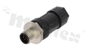 Wtyk M12; kodowanie A; 8-stykowy; męski; 2A; prosty; na kabel; skręcany; IP67