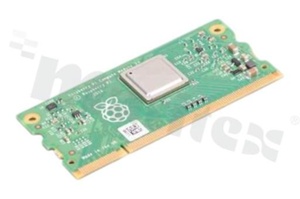 Moduł obliczeniowy; Raspberry Pi Compute Module 3+; procesor: Broadcom BCM2837B0; Cortex-A53 1.2GHz; RAM: 1GB LPDDR2; pamięć: 8GB eMMC; format: DDR2 SODIMM; wymiary: 67.6x31mm