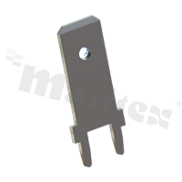 Flat terminal; male; 6.4x0.81mm; THT; tinned brass