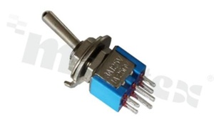 Przełącznik dźwigniowy; 2-pozycyjny; 8.2 x 5.2mm; konektory DPDT; dźwignia okrągła metalowa; 3A/125V