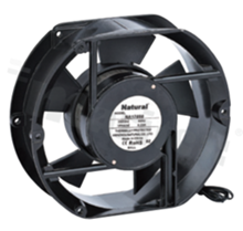 Fan; AC; sleeve bearing; 299/336m3/h; 50/60Hz; 0.23/0.20A; 200-240V; 26/28W; 2650/2950RPM; 54/50dBA; 22 AWG; shaded pole induction motor; 1 phase; aluminum alloy; -10+70 deg.C; 870g; 172x150x50mm