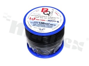 Przewód pojedynczy LGY/H05V-K; z wielodrutową miedzianą żyłą; czarny; przekrój 1.50mm2; AWG 16; 500V; -40+105 st.C; 10m.