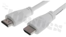 Kabel HDMI; HDMI A męski - HDMI A męski; standard: HDMI 2.0; długość: 2m; kolor: biały; styki: niklowane; obsługa: 4K/UHD