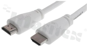 Kabel HDMI; HDMI A męski - HDMI A męski; standard: HDMI 2.0; długość: 2m; kolor: biały; styki: niklowane; obsługa: 4K/UHD