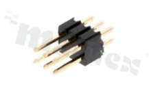 Listwa stykowa do PCB; w rastrze 1,27mm;  2x3 styków; montaż THT; męska; prosta; dwurzędowa; 2.1X3.7X7.8