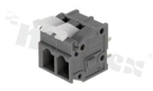 Listwa zaciskowa do PCB; w rastrze 5.00mm; 2-torowa; pionowe wejście przewodu; na przewód 0.2-2.5mm2 (28-12 AWG); ze stykiem sprężynowym; szara; UL 300V/15A
