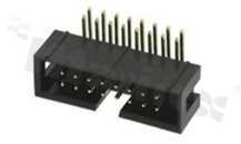 Full shrouded header for PCB; pitch 2.54mm; 16-contacts; THT; male; side entry