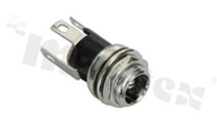 DC socket; male; angled; pin diameter 2mm; hole diameter 5.6mm; panel