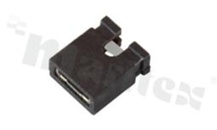 Zworka krótka; wysokość 6.0mm; w rastrze 2.54mm; typu "open"; czarna; 