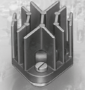 Heatsink; die cast TO-3; 40x27x12.7mm; black; AlSi 12 Cu3; RoHS.