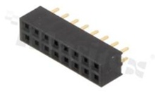 Listwa stykowa do PCB; w rastrze 2.00mm; 2x8 styków; montaż: THT; żeńska; prosta; dwurzędowe