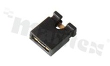 Zworka krótka; wysokość 6.0mm; w rastrze 2.54mm; typu "open"; czarna