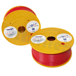 Przewód pojedynczy LGY/H05V-K; z wielodrutową miedzianą żyłą; czerwony; przekrój 2.50mm2; AWG 14; 500V; -40+105 st.C; 50m.