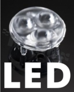 Lens for LED COB; angle: 7 to 32 degrees FWHM; Number of LEDs: 3; Dimensions: round 22mm; Height: 8.9mm; meterial: PMMA; Fastening: glue; pin