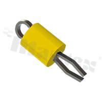 Test point; 0.25x0.51mm; phosphor bronze; silver plate; yellow; THT