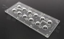 Lens for LED high power; angle: 60 degrees ; Number of LEDs: 12; Dimensions: 173x71.4mm; Height: 11.52mm; material: PMMA do UV; Fastening: screw