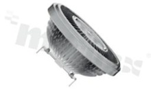 LED NIVISS QR111, 15W, neutral white 4000K, non dimmable, 12V, 30 degrees, silver housing and white socket,  RoHS, 551644