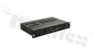 Komputer przemysłowy pracujący w standardzie Open Pluggable Specification (OPS); procesory 3 generacji IntelCore i7/ i5/ i3; do 8 GB RAM; SATA; 6x USB; LAN; HDMI;COM; Audio; mPCIe