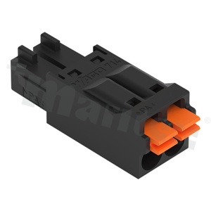 Listwa zaciskowa rozłączalna;gniazdo; raster 3.50mm; 2-torowa;2 zaciskowa; na przewód 0.2mm-1.5mm2 (24-16AWG); kierunek wtykania równoległy do osi przewodów; UL: 150V/8A