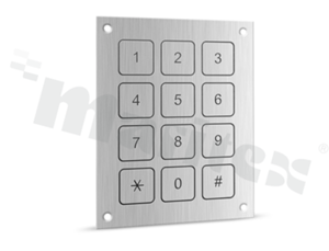 Klawiatura piezoelektryczna; 4x3 pozycji; wykonanie metalowe; rozwiązanie z możliwością pełnej personalizacji produktu.