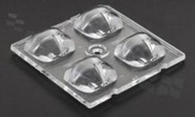 Soczewka do diod LED high power; mid power; kąt rozsyłu: asymetryczny ; ilość diod: 4; rozmiar: 50x50mm; wysokość: 7.1mm; rodzaj materiału: PMMA; sposób mocowania: klej; kołek; śruby