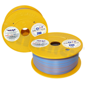 Przewód pojedynczy LGY/H05V-K; z wielodrutową miedzianą żyłą; niebieski/brązowy; przekrój 0.35mm2; AWG 22; 500V; -40+105 st.C; 200m.