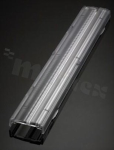 Lens F16810_LINNEA-ZT25-B-PMMA, assymetric, W:285 x40mm H:11,6mm, for LED Mid Power, LEDIL, RoHS