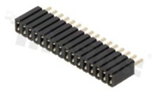 Listwa stykowa do PCB; w rastrze 1.27mm; 1x16 styków; montaż: THT; żeńska; prosta; jednorzędowe