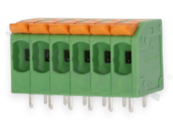 PCB terminal block; pitch 5.00mm; 6-ways; range wire 4.0mm2 (AWG 24-12); spring-loaded; green; UL 300V/20A