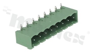 Pluggable terminal block; pitch 5.00mm; 8-ways; male; R/A pin header; closed type; UL 300V/16A; TUV:300V/20A