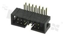 Full shrouded header for PCB; pitch 2.54mm; 14-contacts; THT; male; side entry