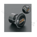 HDMI socket; female; mounting hole 22mm; female HDMI plug connection; black; aluminium alloy.