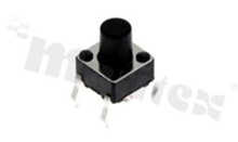 Przełącznik Tact Switch; THT; wymiary korpusu 6.0x6.0; h=7.5mm; pionowy; o sile nacisku 250gf; przycisk okrągły