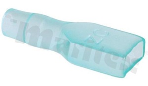 Insulation sleeve for flat connector 6.3mm; for wire OD=3.5mm; L=25mm; W=7.8mm;; green