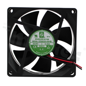 Fan; DC; 12V; 80x80x25mm; 21.9CFM; 2000RPM; 21dBA.