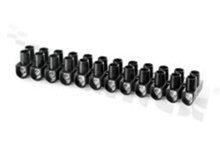 Listwa zaciskowa gwintowana; 12-torowa; 24 zaciskowa; żeńska; na przewód 6-16mm2; mosiężna;czarna; 450V/76A