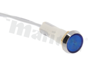 Lampka sygnalizacyjna; 10mm; wyprowadzone przewody; plastik; podświetlenie niebieskie; LED 110V