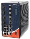 Switch przemysłowy PoE; Gigabit; zarządzalny; 16 portów 10/100/1000Base-T(X) RJ45 (w tym 8 portów PoE), 4 porty 1G/2.5G/10GBase-X SFP+; temp. pracy -40+75 st.C; zasilanie redundantne 50...57VDC; montaż na szynie DIN
