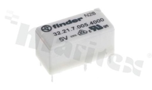 Electromagnetic relay; contact rating current 6A; coil voltage 5VDC; 1 changeover contact (1C); coil power 200mW; 3A/30VDC; 6A/230VAC