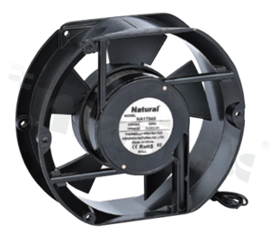 Wentylator; AC; łożysko kulkowe; 330/375m3/h; 50/60Hz; 0.20/0.22A; 200-240V; 30W; 2500/2900RPM; 56/60dBA; 22 AWG; silnik indukcyjny z kondensatorem; 1 faza; stop aluminum; -10+70 st.C; 655g; 170x150x40mm