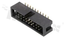 Full shrouded header for PCB; pitch 2.54mm; 20-contacts; SMD; male; top entry