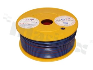 Single wire LGY/H05V-K; with copper multi-strand; blue/red; cross section 2.50mm2; AWG 14; 500V; -40+105 deg.C; 50m.
