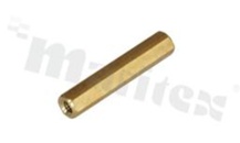Screwed brass spacer sleeve; Int. thread: M3; 25mm