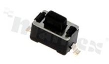 Przełącznik Tact Switch; SMD; wymiary korpusu 3.0x6.0; h=5.0mm; pionowy; o sile nacisku 260gf; przycisk prostokątny; zaczepy