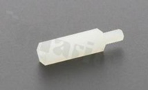 Tulejka dystansowa; plastikowa; sześciokątna; gwint M2 .5x0.45 wewnętrzny-zewnętrzny; wysokość dystansu 13.0mm