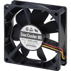 Fan; DC; 12VDC; 80x80x25mm; 1.50m3/min; 40.0dB.